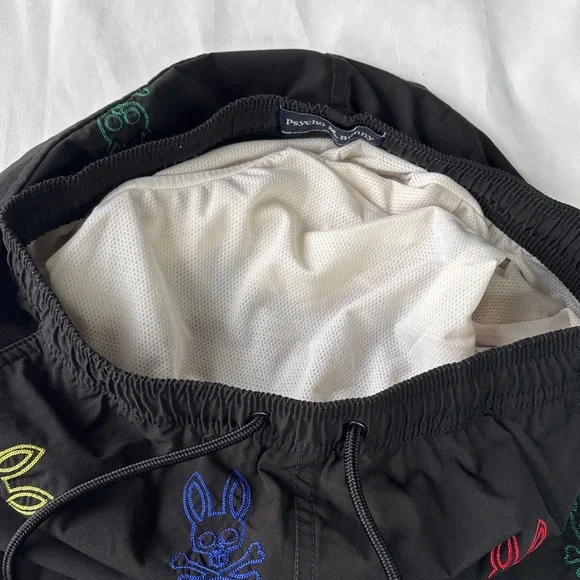 🐰 Psycho Bunny Ligon Embroidered Swim Trunks XS Men's Logo Pattern 🐰 - Picture 10 of 12